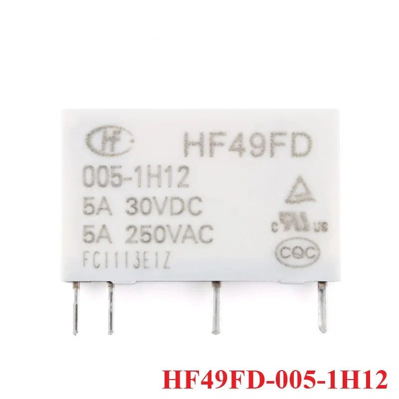 Power Relay HF49FD HF49FD-005-1H12 HF49FD-012-1H12 HF49FD-024-1H12 DC 5V 12V 24V 5A 4Pin Relais Feet Distance 7.62mm