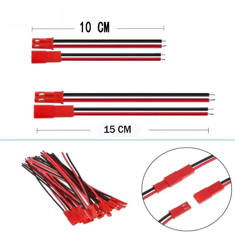 100mm 200mm 2 Pin JST Plug Connector Male+Female Plug Connector Cable Wire for RC Toys Battery LED Lamp