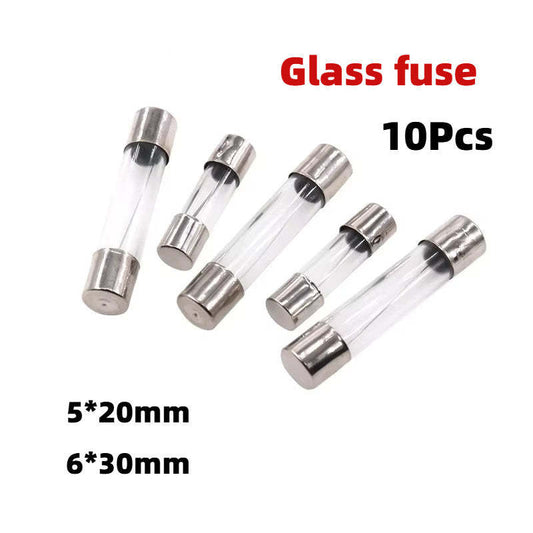 10Pcs Fast Quick Blow Fuse 5*20mm 6*30mm Glass fuse tube 250V 0.1A-30A 0.2A/0.5A/1A/2A/3.15A/5A/6.3A/10A/15A
