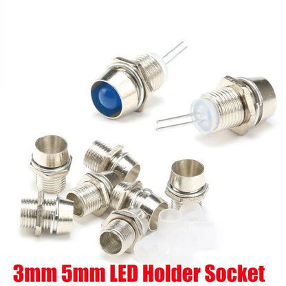 10Pcs Copper Metal 3MM 5MM Light Emitting Diode LED Holder Mount Panel Display Wholesale