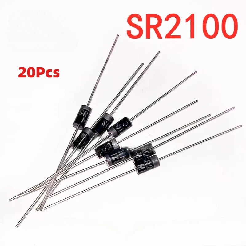 20Pcs Original SR1100 SR2100 SR2200 SR3100 SR3200 SR5100 SR5200 Series DO-27 Rectifier Diodes
