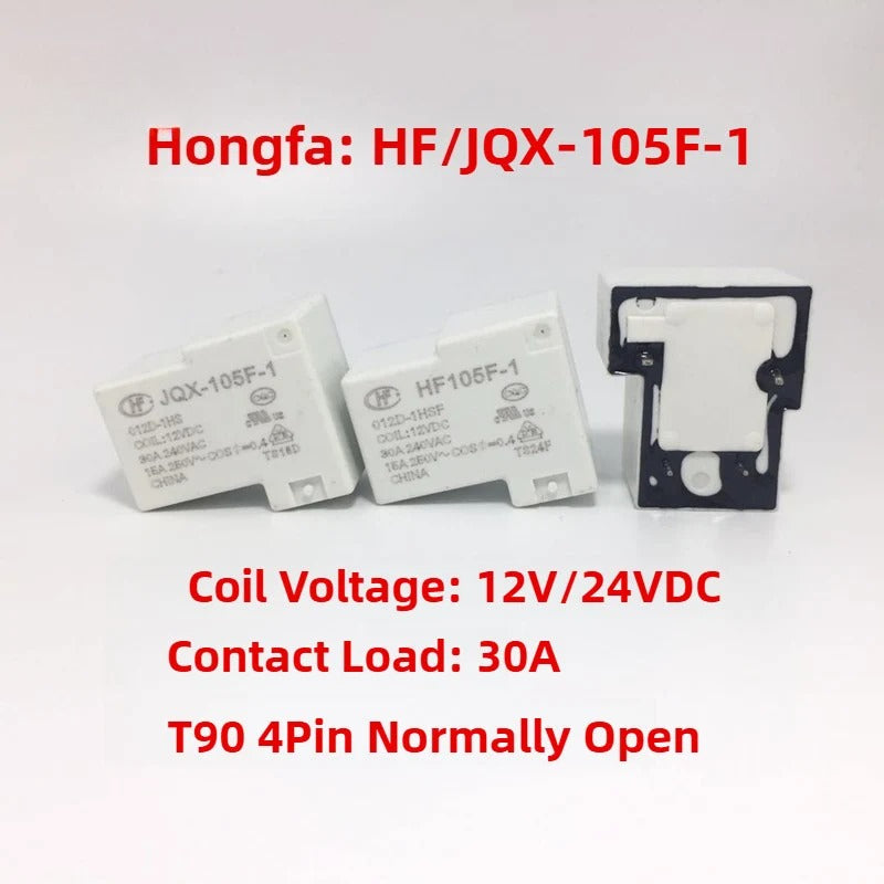 Power Relay Heavy-Duty Automotive / Industrial Relay HF/JQX-105F-1 4Pin 5Pin 12V 24V 220V HF2150-1A-12DE HF2150-1A-24DE for Trucks / Generators / Control Panels