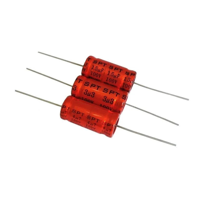 2Pcs Original SPT Capacitor Red Non Polar Capacitor NP 100V 1.5UF 2.2UF 3.3UF 4.7UF 5.6UF 6.8UF 10UF 12UF 22UF 33UF 47UF