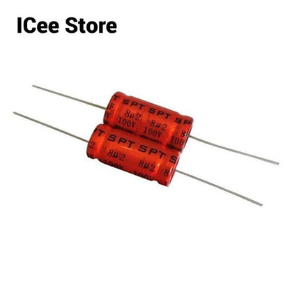 2Pcs Original SPT Capacitor Red Non Polar Capacitor NP 100V 1.5UF 2.2UF 3.3UF 4.7UF 5.6UF 6.8UF 10UF 12UF 22UF 33UF 47UF
