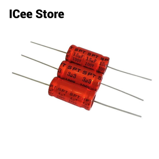 2Pcs Original SPT Capacitor Red Non Polar Capacitor NP 100V 1.5UF 2.2UF 3.3UF 4.7UF 5.6UF 6.8UF 10UF 12UF 22UF 33UF 47UF