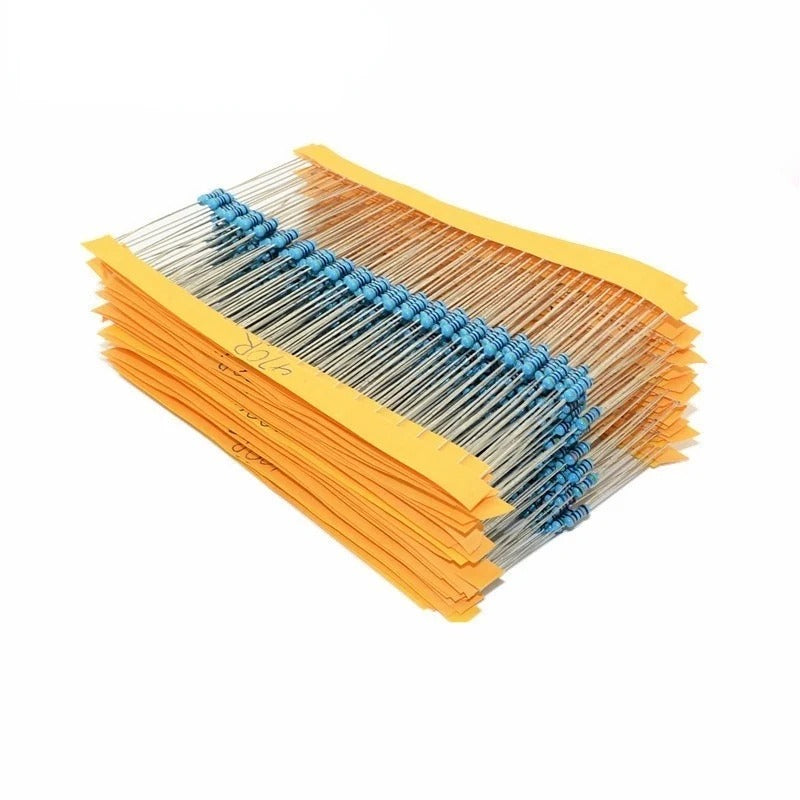 100pcs 1/4W Metal Film Resistor 1% 1R-1M 100R 220R 1K 1.5K 2.2K 4.7K 10K 22K 47K 100K 100 220 1K5 2K2 4K7 1M Ohm Resistance