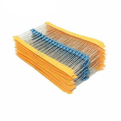 100pcs 1/4W Metal Film Resistor 1% 1R-1M 100R 220R 1K 1.5K 2.2K 4.7K 10K 22K 47K 100K 100 220 1K5 2K2 4K7 1M Ohm Resistance