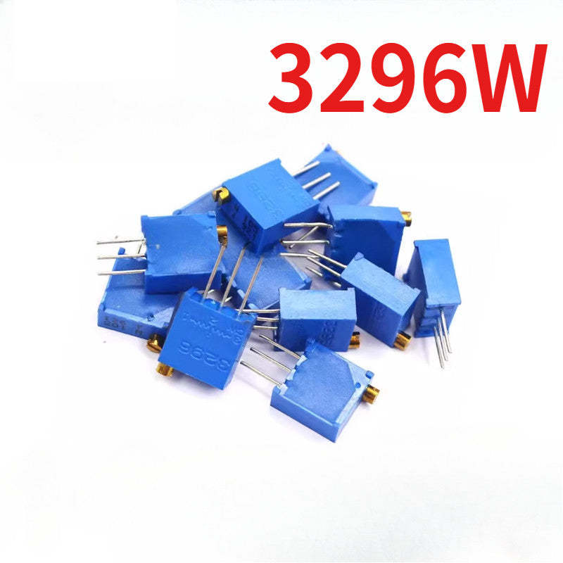 10Pcs 3296W Multi-Turn Precision Adjustable Potentiometer Top-Adjust Type 20R/100R/500R/1K/2K/3K/5K/20K/50K/100K/200K/500K/1M/2M