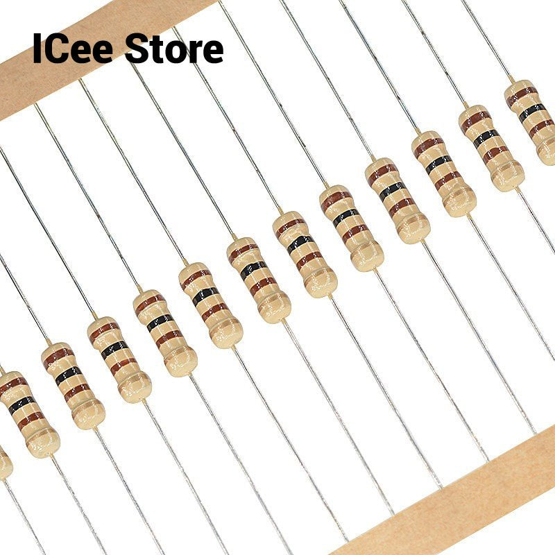 100Pcs Carbon Film Resistor 1W 5% 1R-1M 1R 10R 22R 47R 51R 100R 1K 2K 4.7K 10K 22K 47K 100K
