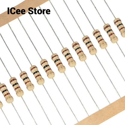 100Pcs Carbon Film Resistor 1W 5% 1R-1M 1R 10R 22R 47R 51R 100R 1K 2K 4.7K 10K 22K 47K 100K