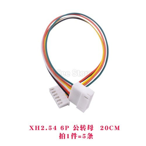 5Pcs XH2.54 Wire Double-end  2Pin 3PIn 4Pin 5Pin 6Pin Pitch 2.54mm Wire Cable 2M Length 26AWG Connector XH Plug  Male-Female