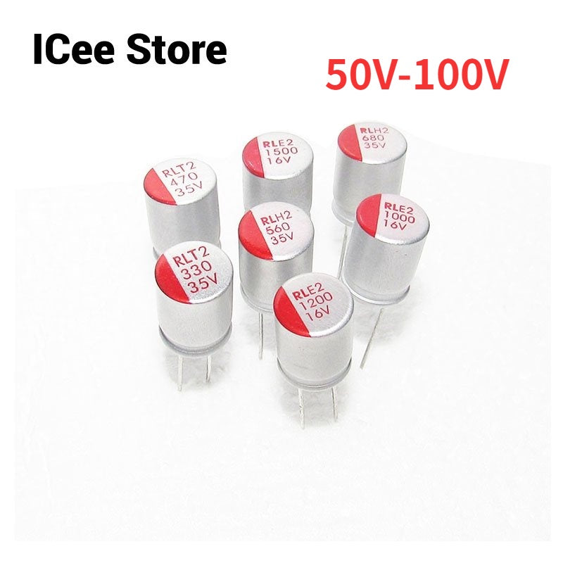 5Pcs Solid Electrolytic Capacitor Super Low ESR DIP 50V 63V 100V 4.7U 22UF 33UF 47UF 68 100UF 220UF