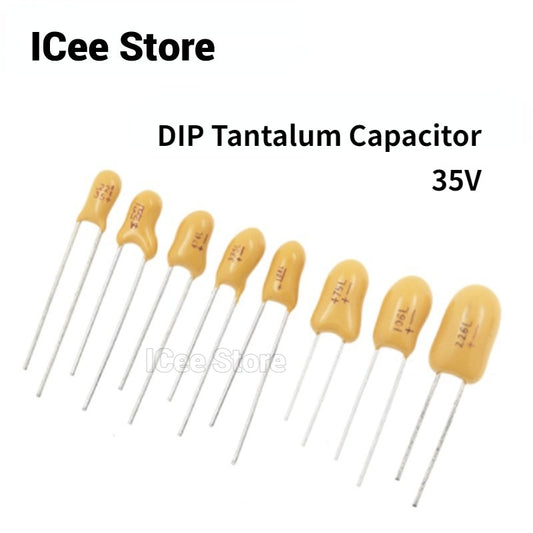 10Pcs Tantalum Capacitors DIP 35V 1UF 2.2UF 3.3UF 4.7UF 10UF 22UF 33UF 47UF 100UF