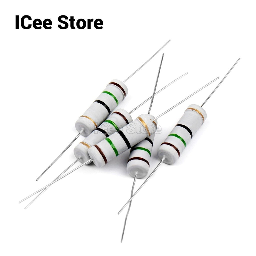 100Pcs Carbon Film Resistor 3W 5W 5% 1R-1M 1R 10R 22R 47R 51R 100R 1K 2K 4.7K 10K 22K 47K 100K
