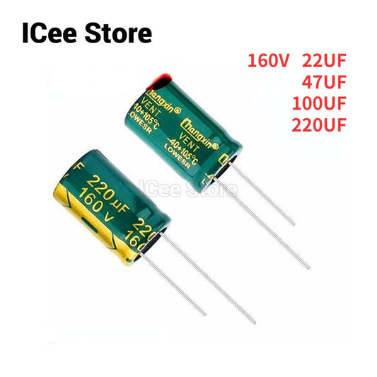 10Pcs/5Pcs Aluminum Electrolytic Capacitor 160V High Frequency Low ESR 160V 22UF 47UF 100UF 220UF