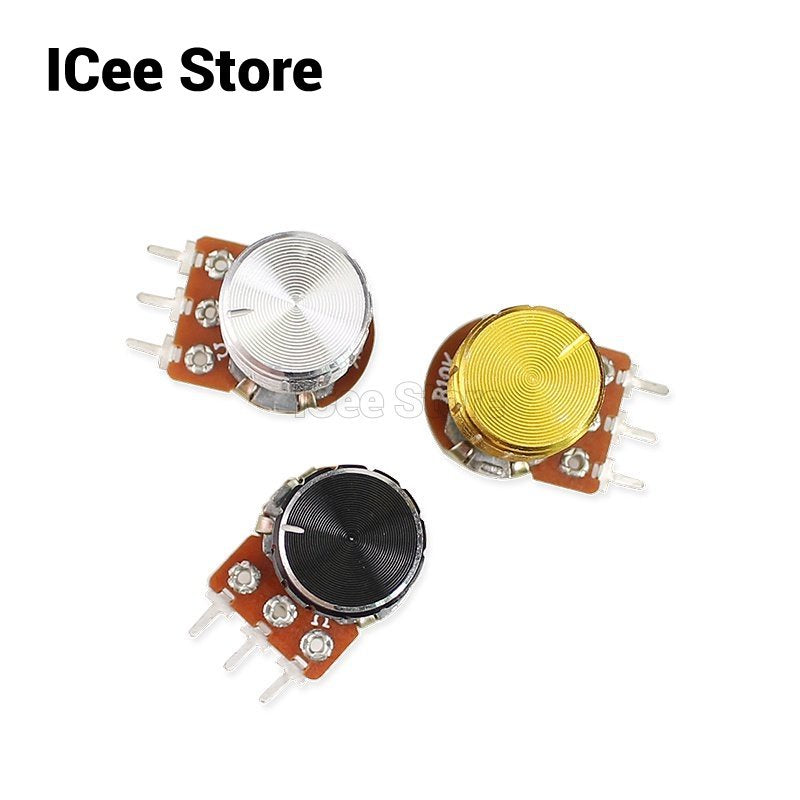 10Pcs/5Pcs Potentiometer Knobs Caps Black Silver Gold Diameter 15x17mm Hole 6mm Knurled Shaft Potentiometer Control Knob Aluminum Switch Knob