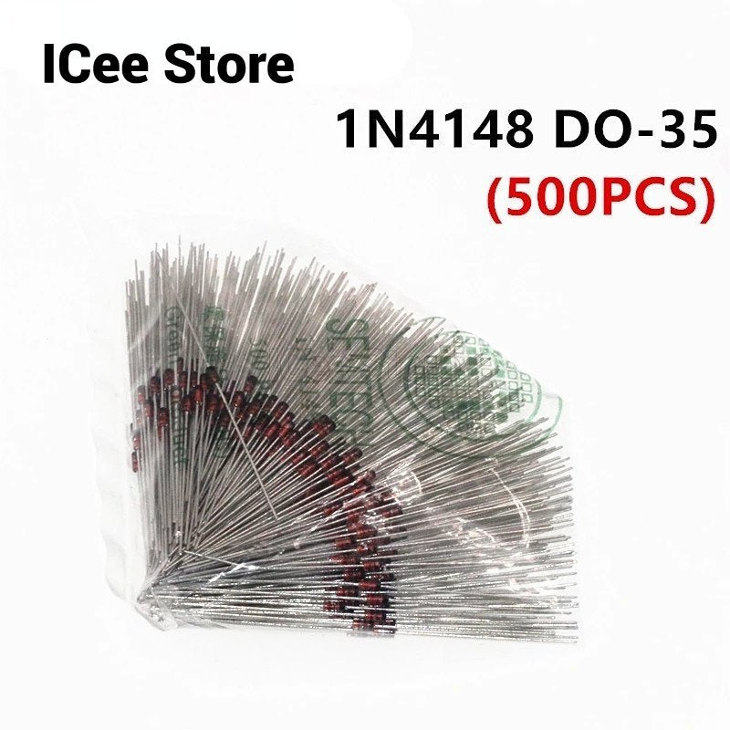 500Pcs 1N4148 IN4148 High-speed Switching Diodes DO-35 Glass Diode