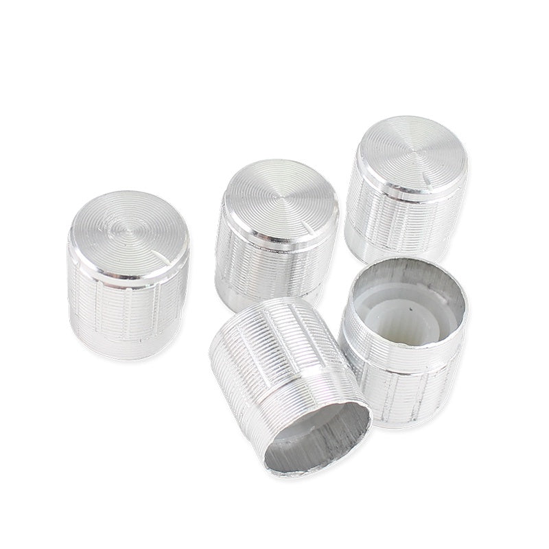 10Pcs/5Pcs Potentiometer Knobs Caps Black Silver Gold Diameter 15x17mm Hole 6mm Knurled Shaft Potentiometer Control Knob Aluminum Switch Knob