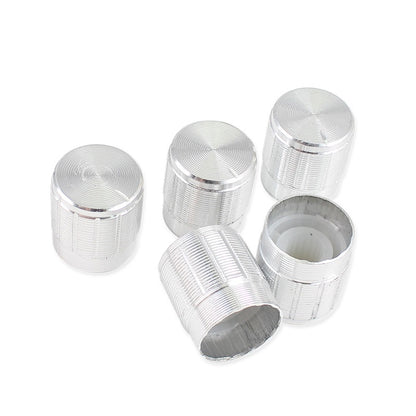 10Pcs/5Pcs Potentiometer Knobs Caps Black Silver Gold Diameter 15x17mm Hole 6mm Knurled Shaft Potentiometer Control Knob Aluminum Switch Knob