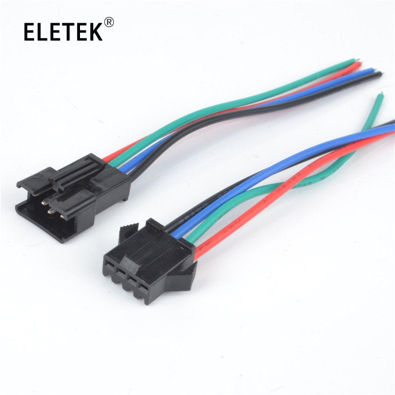 10Pairs JST SM  2.54MM Plug 24AWG Male To Female Wire Connector  Cable Pigtail 2Pin 3Pin 4Pin 5Pin Plug LED Connecting Line