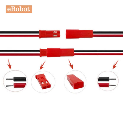 20pcs 100mm 200mm 2 Pin JST Plug Connector Male+Female Plug Connector Cable Wire for RC Toys Battery LED Lamp
