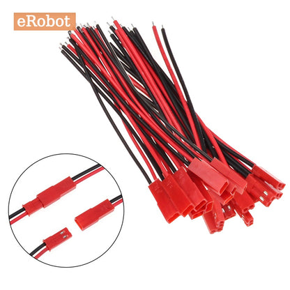 20pcs 100mm 200mm 2 Pin JST Plug Connector Male+Female Plug Connector Cable Wire for RC Toys Battery LED Lamp