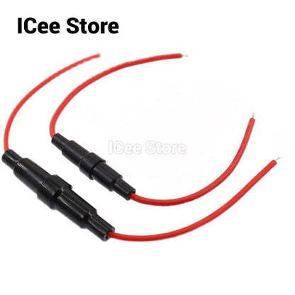 5Pcs Glass Fuse Holder 5*20mm 6*30mm Screw Type 5X20mm with 22 20 18 16 14AWG Wire Cable 250V 5X20MM Glass Fuse Tube Fuse Casing
