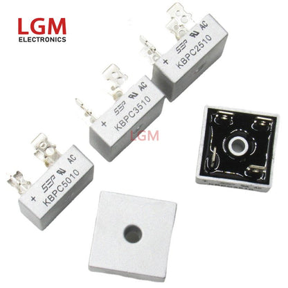 2Pcs New Original Single-phase Bridge Stack KBPC5010 KBPC1510 KBPC2510 KBPC3510 KBP Single-phase Rectifier Diode Single-phase Bridge