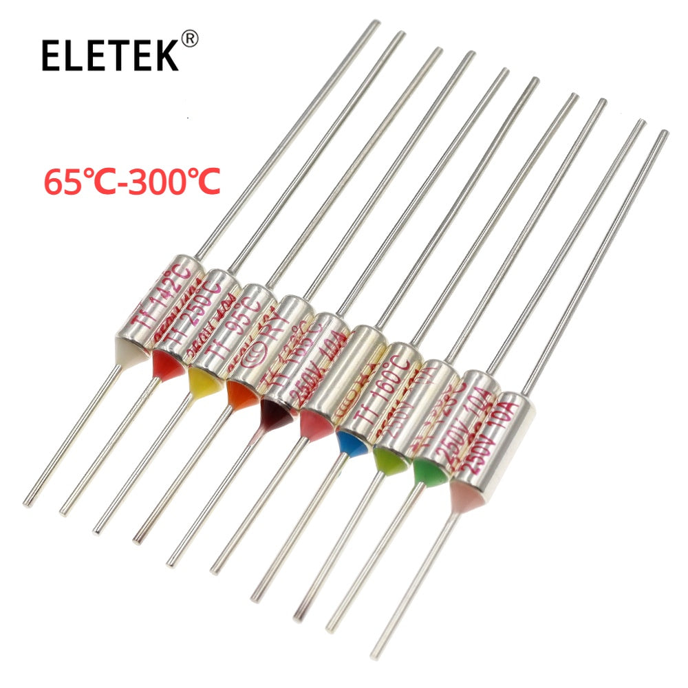 5Pcs Temperature RY 10A 15A 250V Tf Thermal Fuse 65C 85C 100C 105C 110C 120C 130C 152C 165C 172C 185C 192C 200C 216C 240C 280C 300C