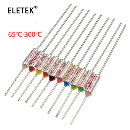 5Pcs Temperature RY 10A 15A 250V Tf Thermal Fuse 65C 85C 100C 105C 110C 120C 130C 152C 165C 172C 185C 192C 200C 216C 240C 280C 300C