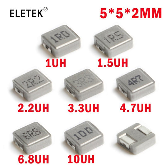 10Pcs SMD Power Inductors 0520 5*5*2 1UH 2.2UH 3.3UH 4.7UH 6.8UH 10UH  1R0 2R2 3R3 4R7 6R8 100