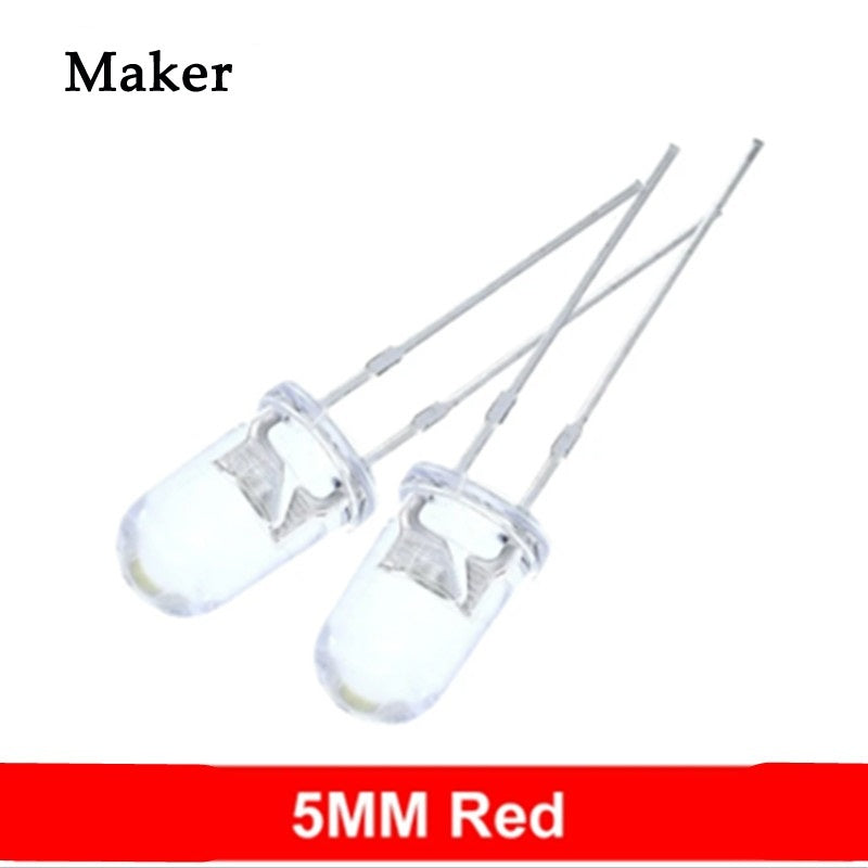 100pcs High Quality Transparent Round 5mm Super Bright Water Clear Green Red White Yellow Blue Light LED Bulbs Emitting Diode