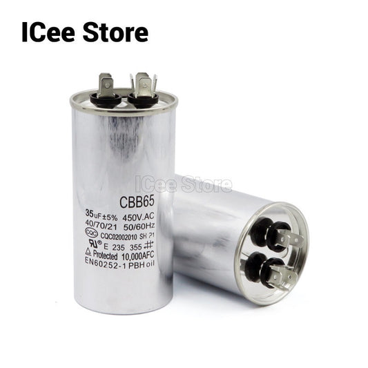 450V AC Motor Capacitor Air Conditioner Compressor Start Capacitor CBB65 5UF 6UF 8UF 10UF 12UF 15UF 20UF 25UF 30UF 35UF 40UF 45UF