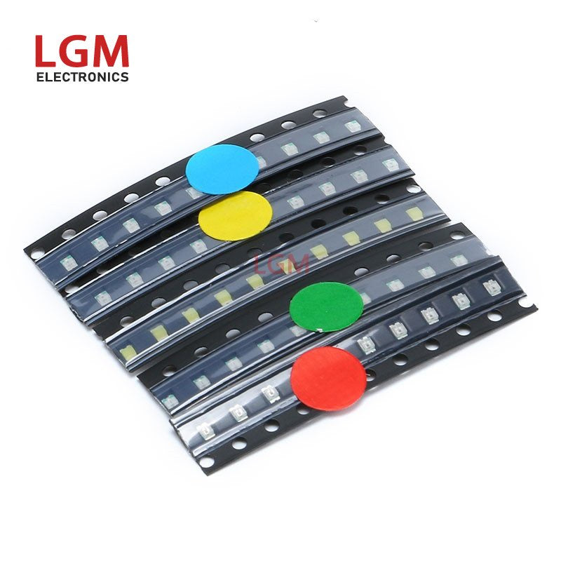 100Pcs SMD LED Kit Red/Green/Blue/Yellow/White LED Light Diode  5colors X20pcs =100pcs  0603 0805 1206 1210