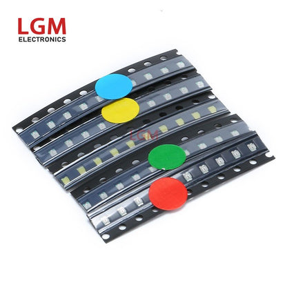 100Pcs SMD LED Kit Red/Green/Blue/Yellow/White LED Light Diode  5colors X20pcs =100pcs  0603 0805 1206 1210