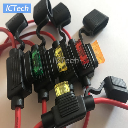 1Set Car Fuse Holder Waterproof Fuse Box and Car Blade Fuse 2A 3A 5A  20A 25A 30A 40A