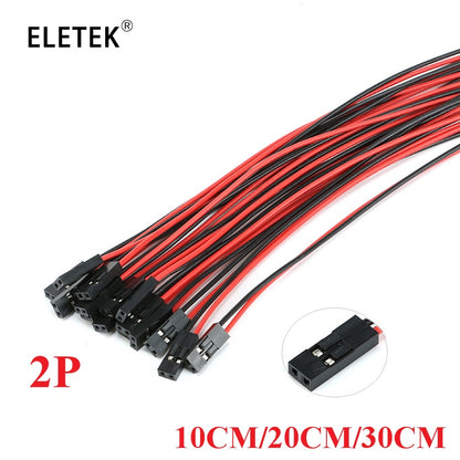 10Pcs 2pin Dupont Cable 2P 2 Pin Female Jumper Connector Wire 2.54mm Pitch Length 10CM 20CM 30CM Single Head for 3D Printer