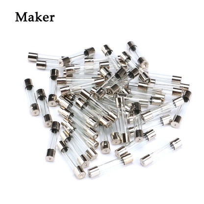 100Pcs Fast Blow Insurance Tube 5*20mm 6*30mm Glass Quick Blow Fuse 5*20 6*30 250V 0.5A 1A 2A 3A 4A 5A 6A 7A 8A 10A 15A