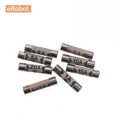 10Pcs BS1362 Fuses 6*25 British Bussmann Fuses Filling Sand Riot Ceramic Fuse 6x25mm 3A 5A 10A 13A 15A 240V