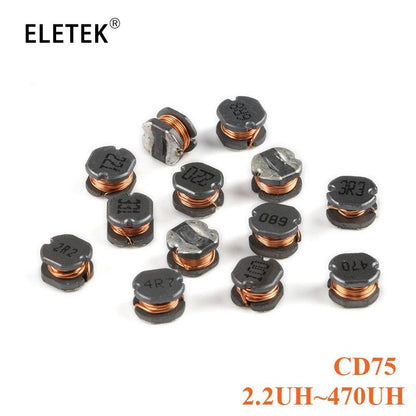 10Pcs CD75 SMD Power Inductor 3.3uH 2.2uH 4.7uH 6.8uH 10uH 22uH 33uH 47uH 100uH 220uH 330uH 470uH 100 220 330 470 101 471  Wire Wound Chip Inductance