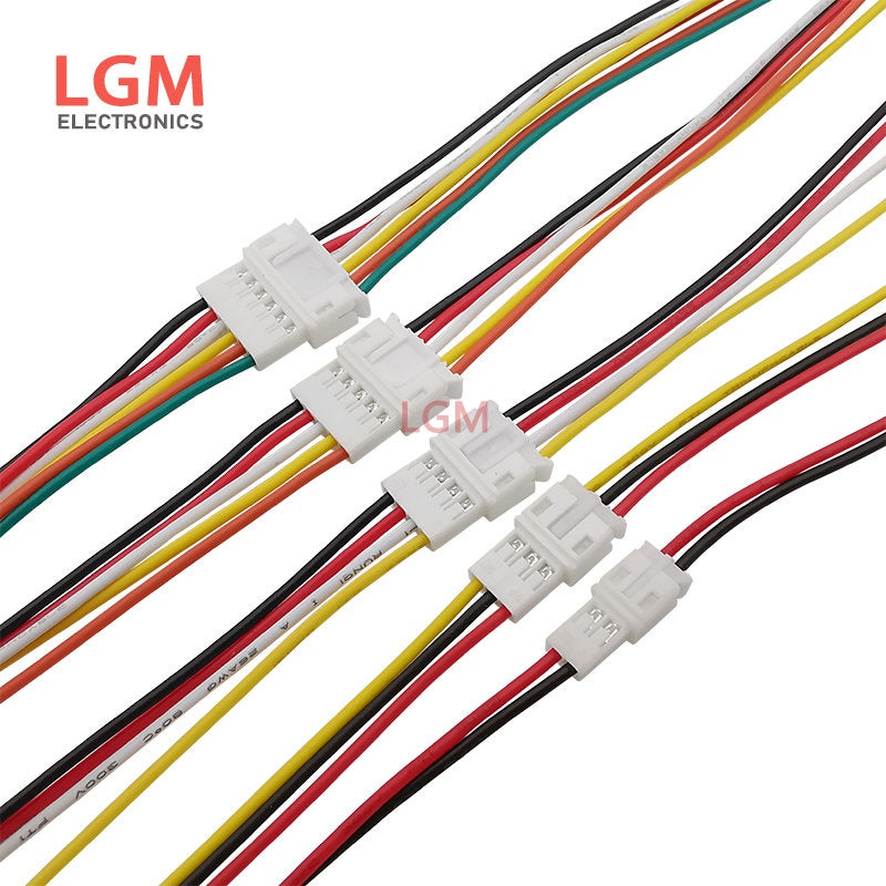 10Pcs Micro JST PH 2.0mm Pitch Male Female Socket Wire Cable Connector 2P-6Pin PH2.0 Plug Jack Terminal Cables 26AWG 20CM