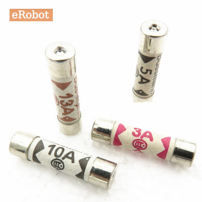 10Pcs BS1362 Fuses 6*25 British Bussmann Fuses Filling Sand Riot Ceramic Fuse 6x25mm 3A 5A 10A 13A 15A 240V