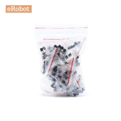 180Pcs  TO-92 18 Values Transistor Assorted Kit 2N2222 S9013 S9014 S9015 S9018 S8050 S8550 5551 5401 2N3904 2N3906 C1815
