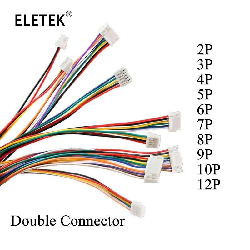 10Pcs 100MM  XH 1.25 28AWG  Wire Cable Connector DIY  JST 2/3/4/5/6/7/8/9/10 Pin Electronic Line Double Connect Terminal Plug