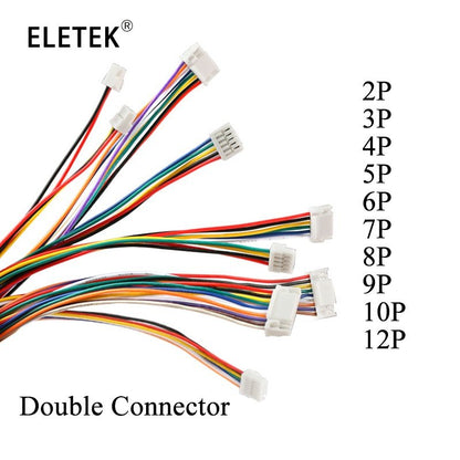 10Pcs 100MM  XH 1.25 28AWG  Wire Cable Connector DIY  JST 2/3/4/5/6/7/8/9/10 Pin Electronic Line Double Connect Terminal Plug