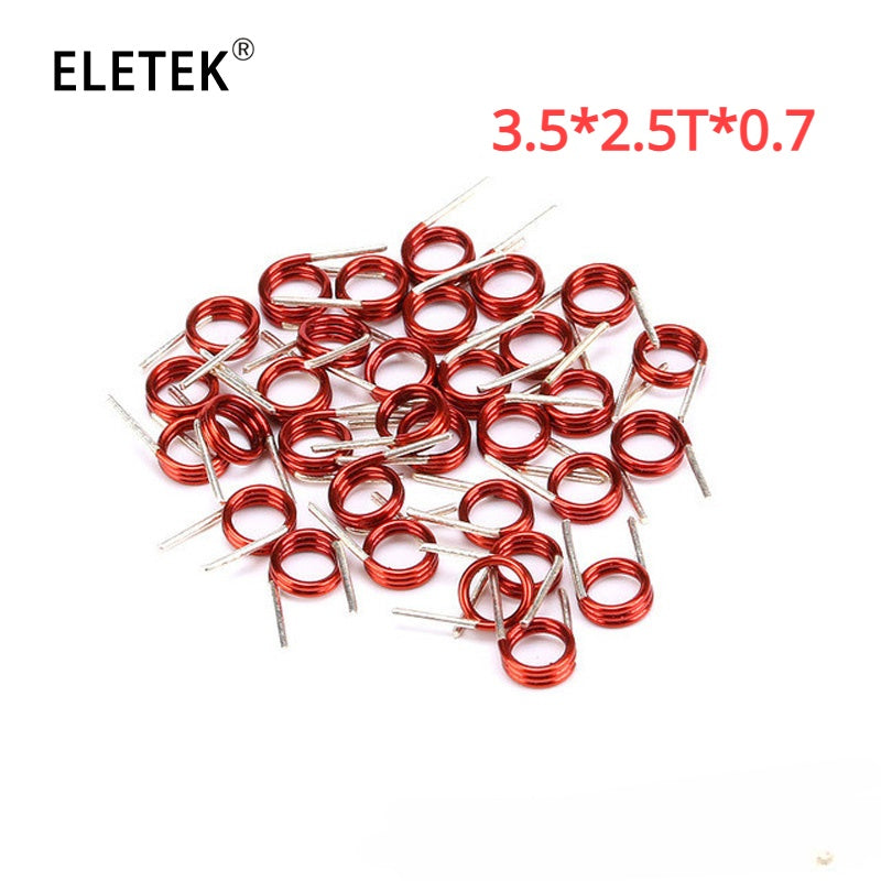 50Pcs Coilcraft Inductor 3.5 * 1.5T 2.5T 3.5T 4.5T 7.5T * 0.7 Copper Wire Hollow Coil Inductance Remote Control FM Inductor