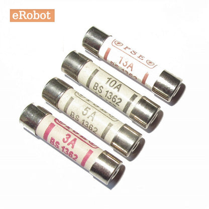 10Pcs BS1362 Fuses 6*25 British Bussmann Fuses Filling Sand Riot Ceramic Fuse 6x25mm 3A 5A 10A 13A 15A 240V