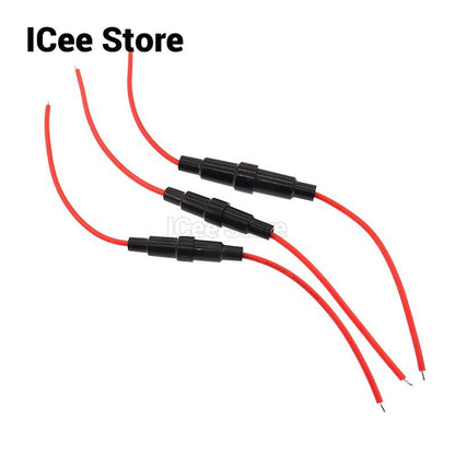 5Pcs Glass Fuse Holder 5*20mm 6*30mm Screw Type 5X20mm with 22 20 18 16 14AWG Wire Cable 250V 5X20MM Glass Fuse Tube Fuse Casing
