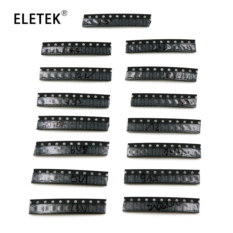 150Pcs SOD-123 1206 0.5W Zener Diode SMD Package 15 Values