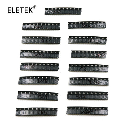 150Pcs SOD-123 1206 0.5W Zener Diode SMD Package 15 Values